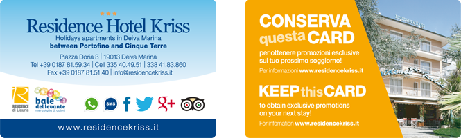 Discount and promotions for holders of Residence Kriss keycard