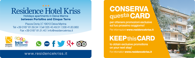 Sconti e promozioni riservati ai possessori della Key Card del Residence Kriss